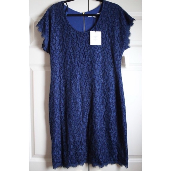 DVF Blue Lace Dress- Wanda - Picture 2 of 7